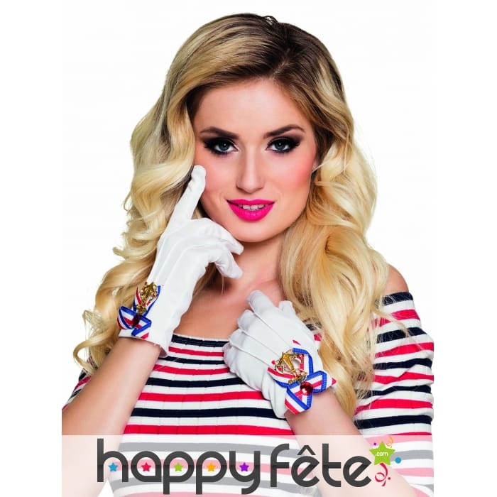 Gants blancs marins pour femme