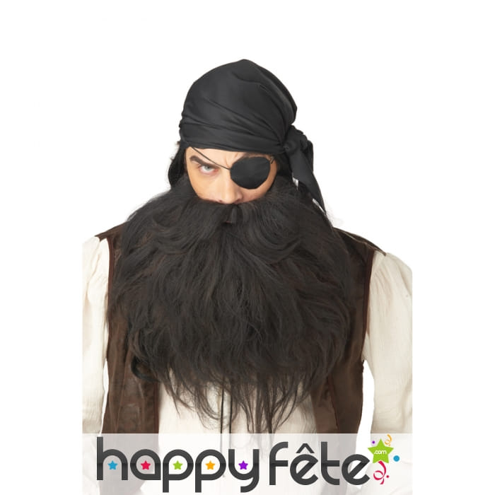Grosse barbe moustache de pirate noire
