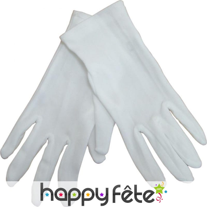 Gants blancs pour enfant en polyester
