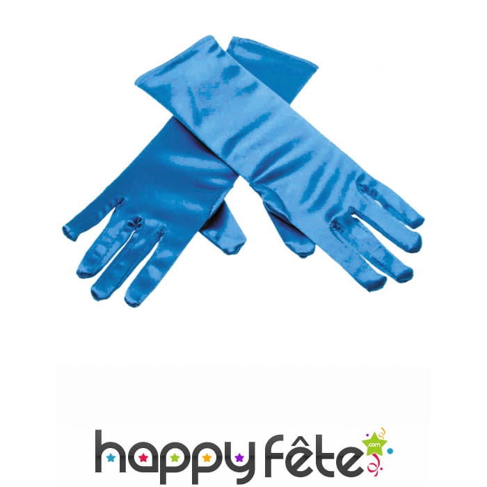 Gants bleus princesse des glaces pour enfant