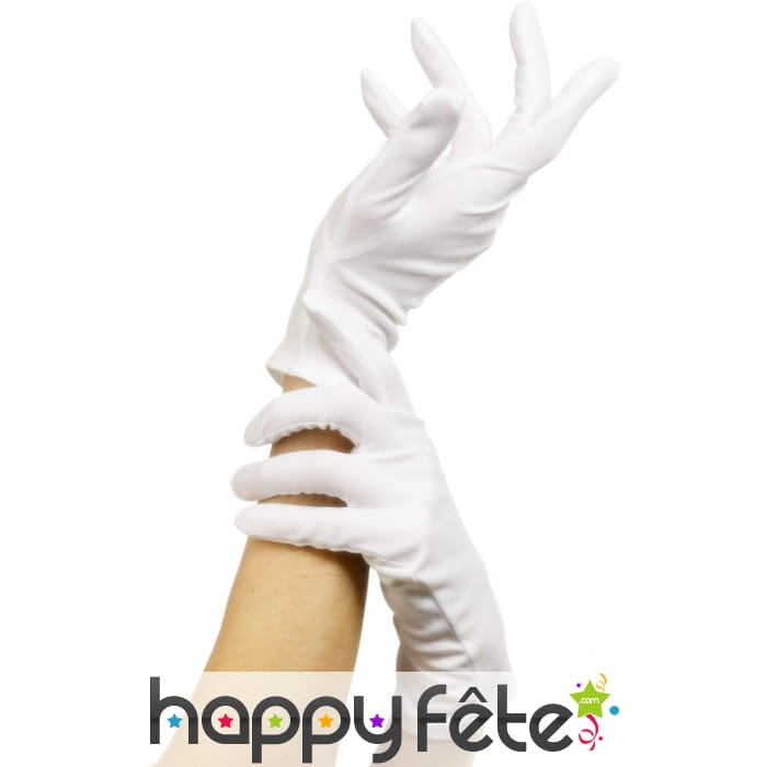 Gants court blanc