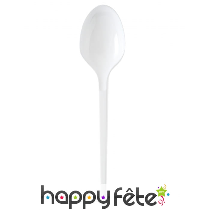 Grandes cuillères en plastique blanc de 16.5cm