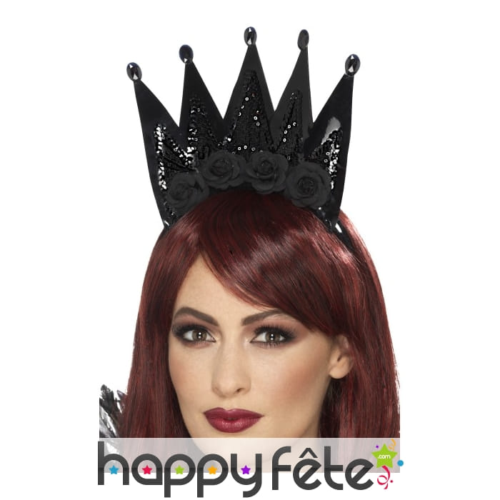 Grande couronne noire de reine maléfique