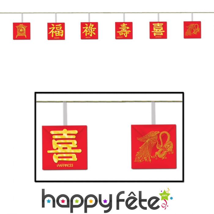 Guirlande calligraphiées Nouvel an chinois 180cm