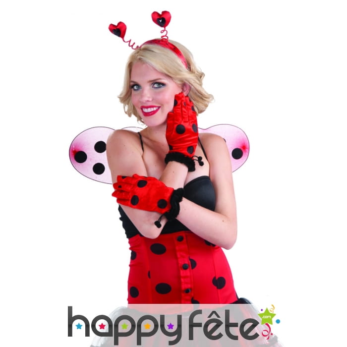 Gants coccinelle rouge à pois