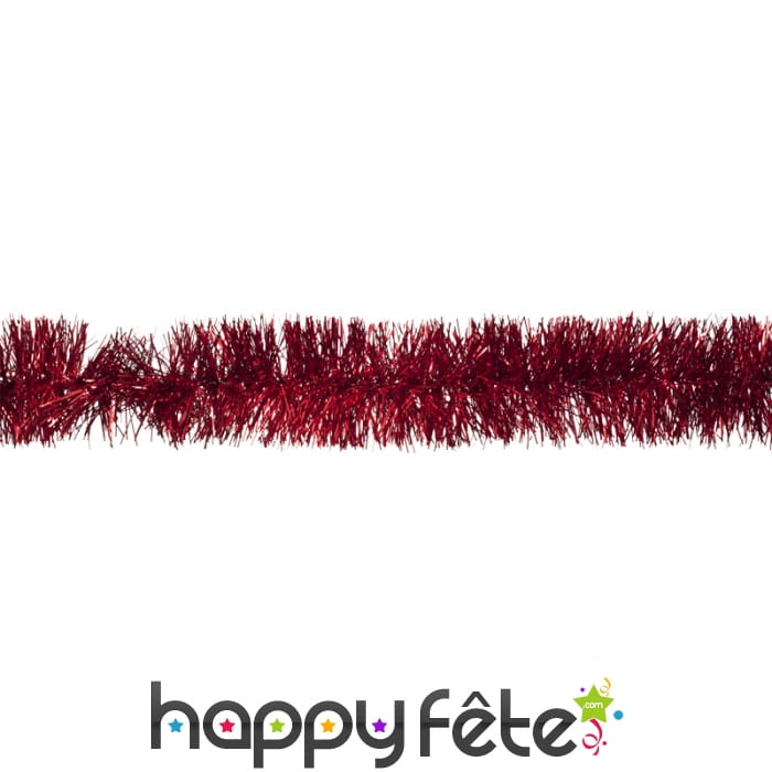 Guirlande chenille rouge de 7cm x 2m