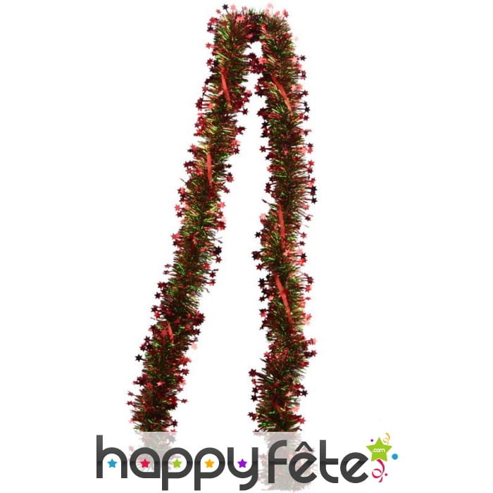 Guirlande chenille verte avec étoiles rouges