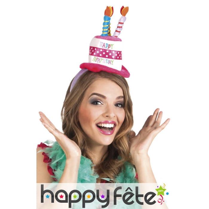 Gâteau d'anniversaire sur serre-tête