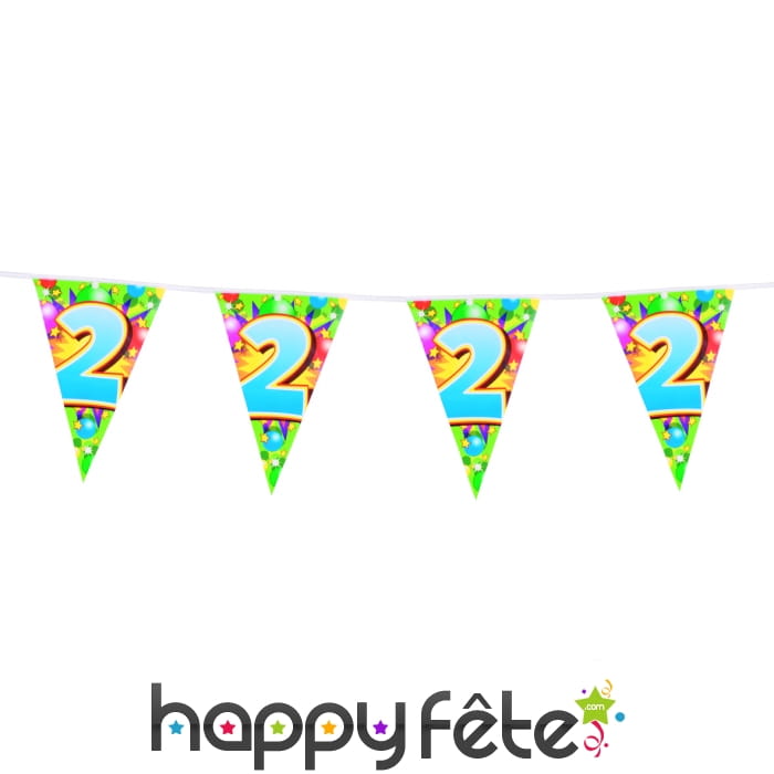 Guirlande d'Anniversaire en plastique chiffre 2