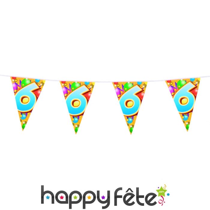Guirlande d'Anniversaire en plastique chiffre 6