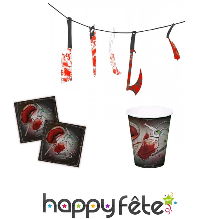 Guirlande d'armes ensanglantées de 170cm