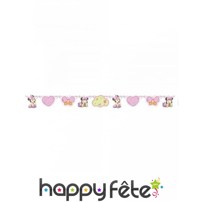 Guirlande de bébé Minnie rose pour fille, 1,5 m
