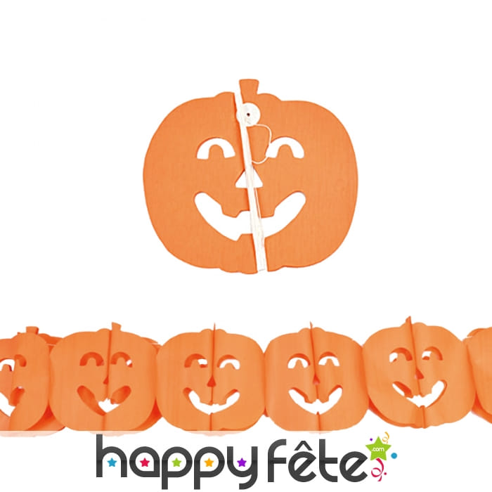 Guirlande de citrouilles orange de 3m