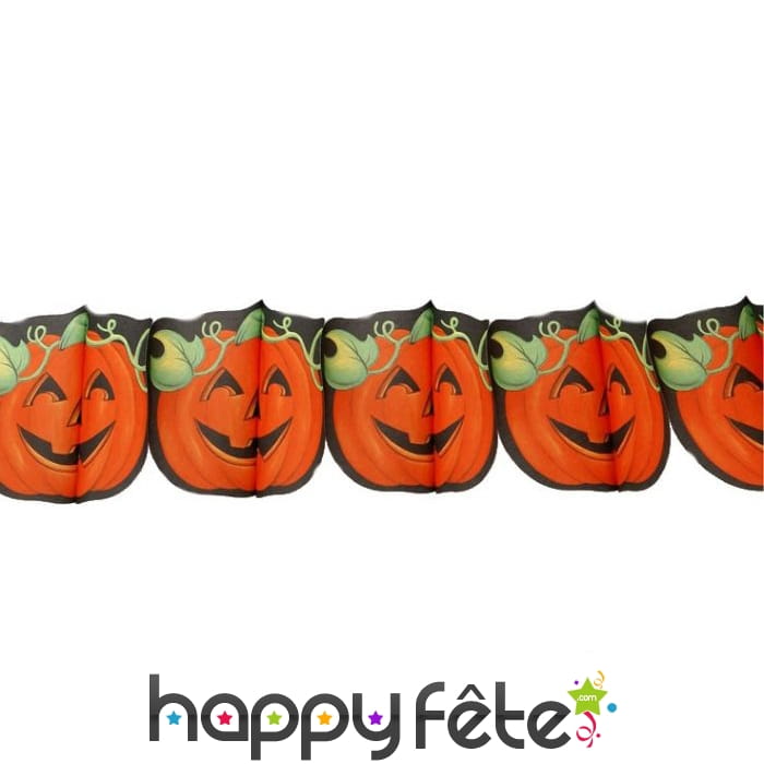 Guirlande de citrouilles souriantes en papier