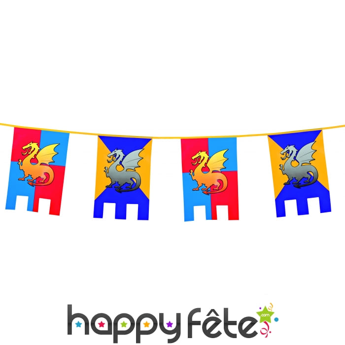 Guirlande déco de chevaliers et dragons