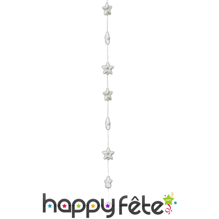 Guirlande d'étoiles de Noël blanches à paillettes