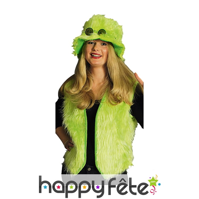Gilet de fourrure vert