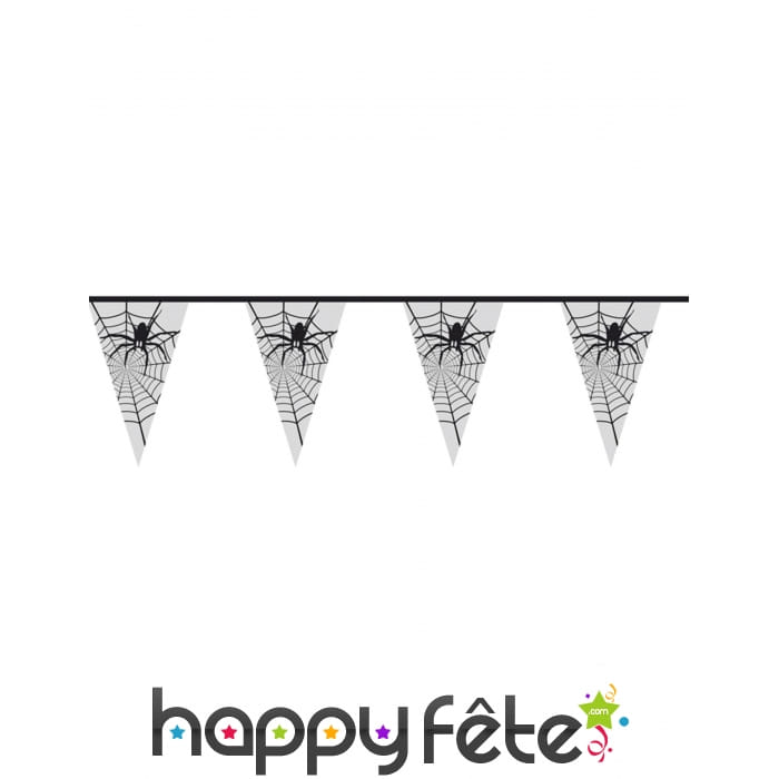 Guirlande de fanions araignées transparents