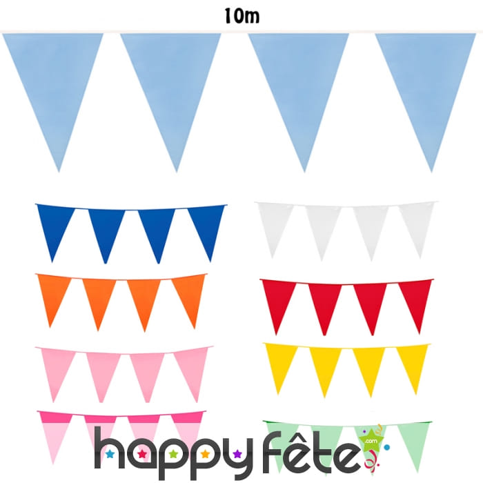Guirlande de fanions en plastique, 10m