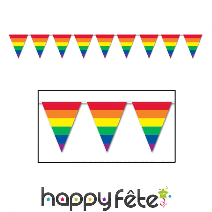 Guirlande de fanions fanions arc-en-ciel, 370cm