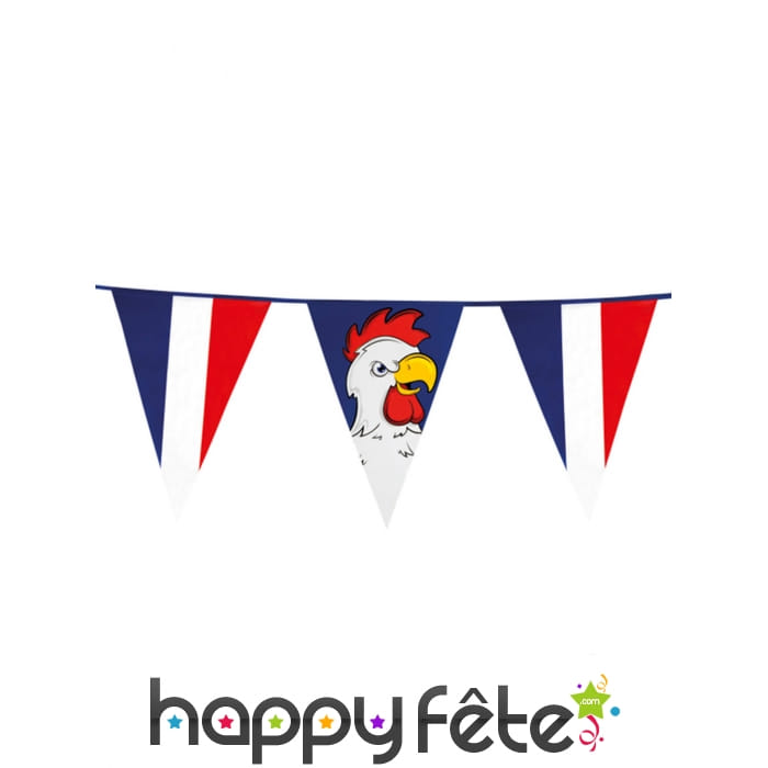 Guirlande de fanions France avec coq, 8m