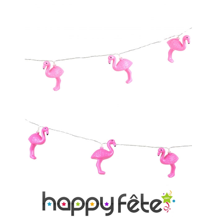 Guirlande de flamants roses lumineux, 210cm