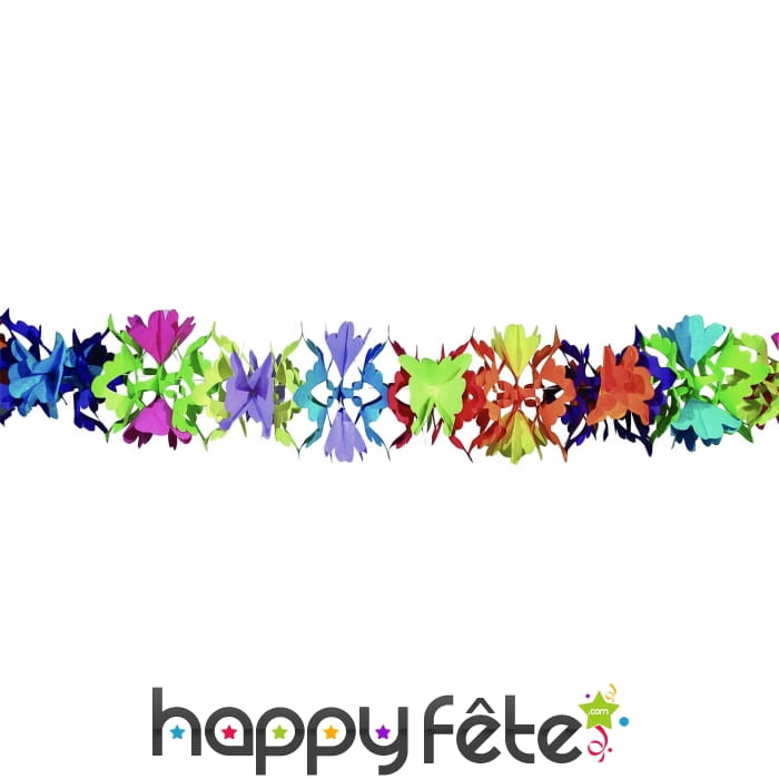 Guirlande de fleurs en papier multicolore, 6m