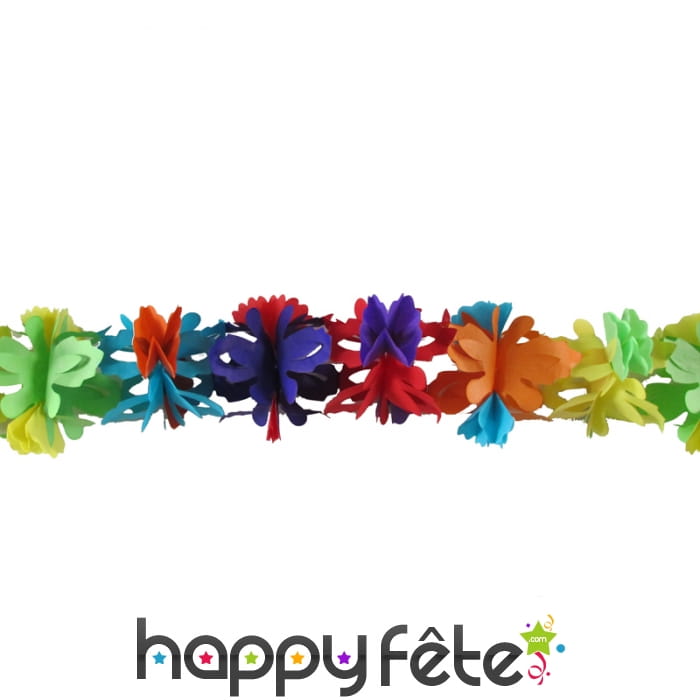 Guirlande de fleurs multicolores en papier, 4m