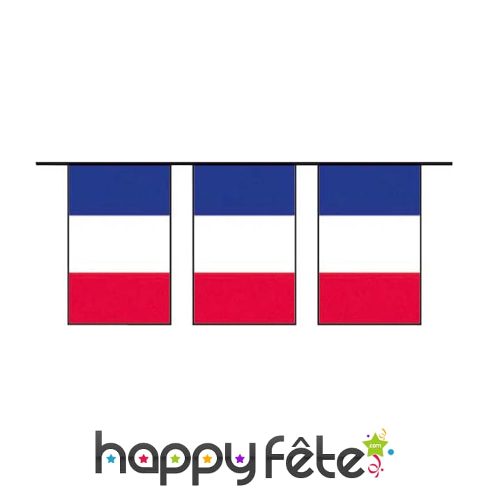 Guirlande drapeau français en plastique