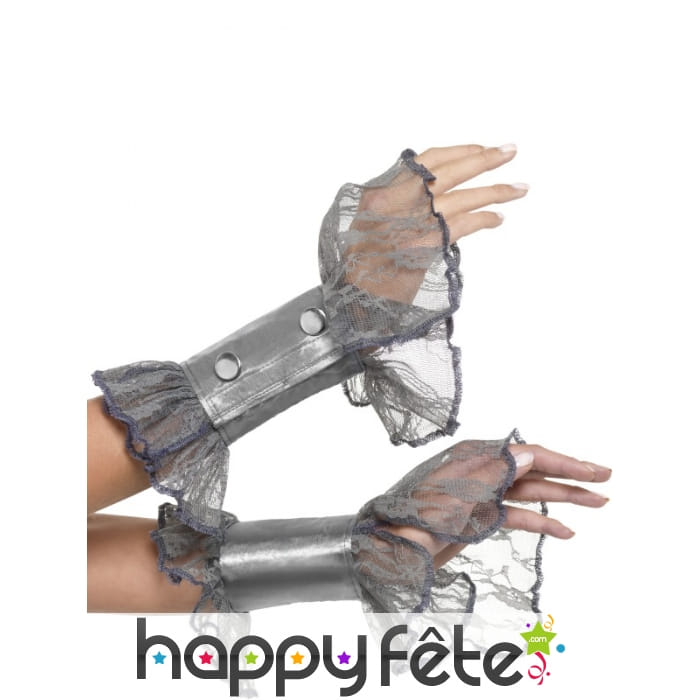 Gants dentelles gris