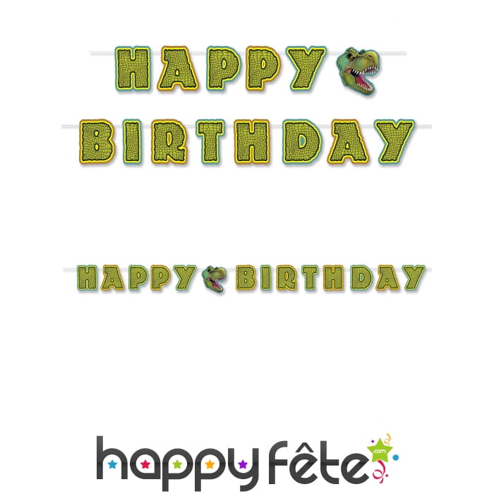 Guirlande Dino Happy Birthday de 3m