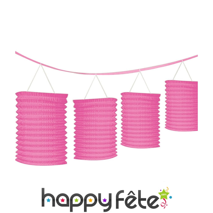 Guirlande de lanternes roses 3,65m