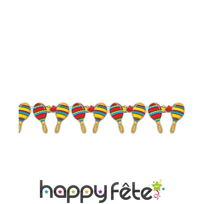 Guirlande de maracas colorées, 3m