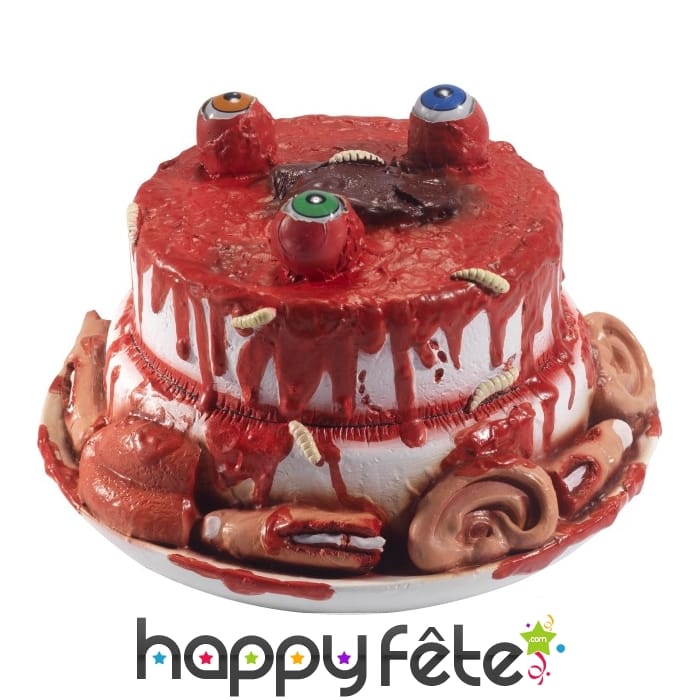 Gâteau d'organes et de sang avec yeux qui bougent