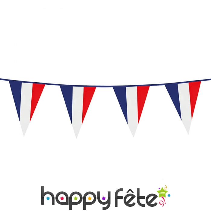 Guirlande de pavillons drapeau France, 10m