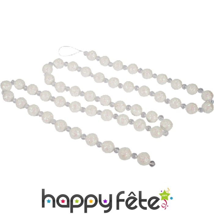 Guirlande de perles blanches de 1.5 m