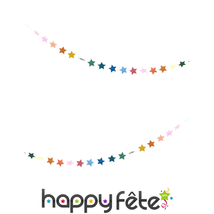 Guirlande de petites étoiles colorées, 3m