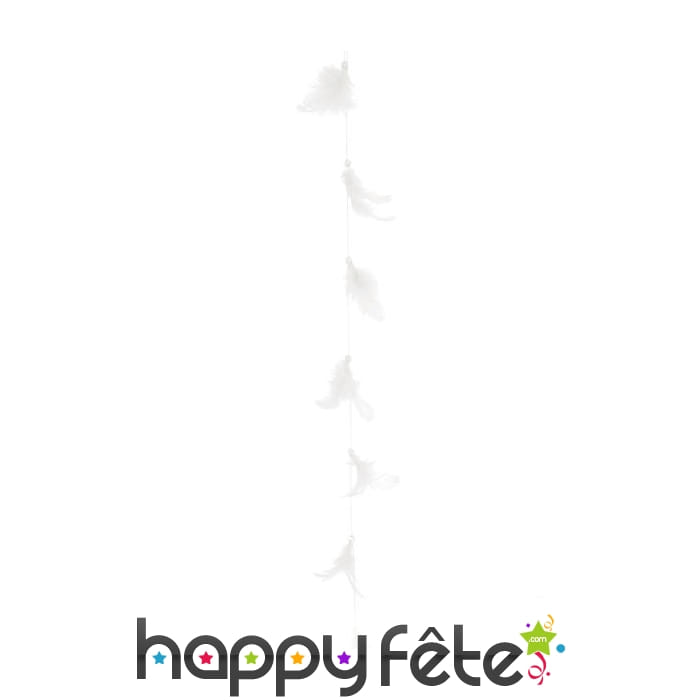 Guirlande de plumes blanche, 1m