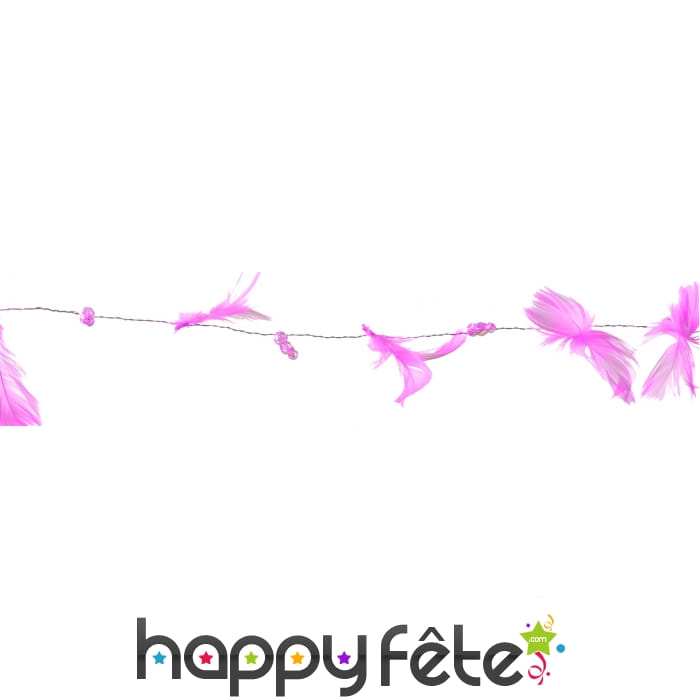 Guirlande de plumes et de perles rose 1.8M
