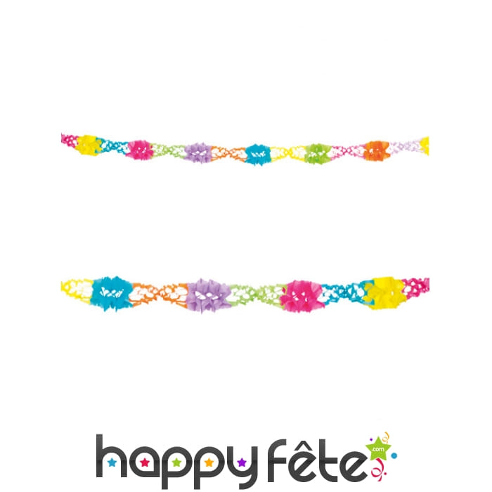 Guirlande de rosaces multicolore en papier, 6m