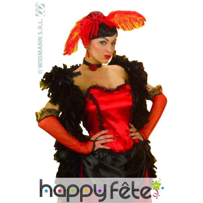 Gants de saloon en résille. Rouge