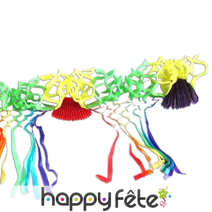 Guirlande de serpentins multicolores en papier, 4m