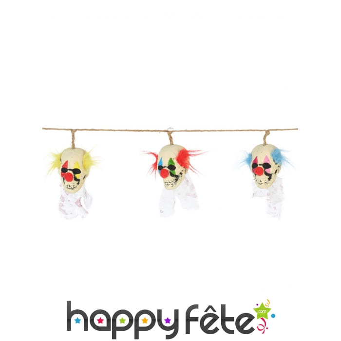 Guirlande de tête de clown effrayant de 1,53 m
