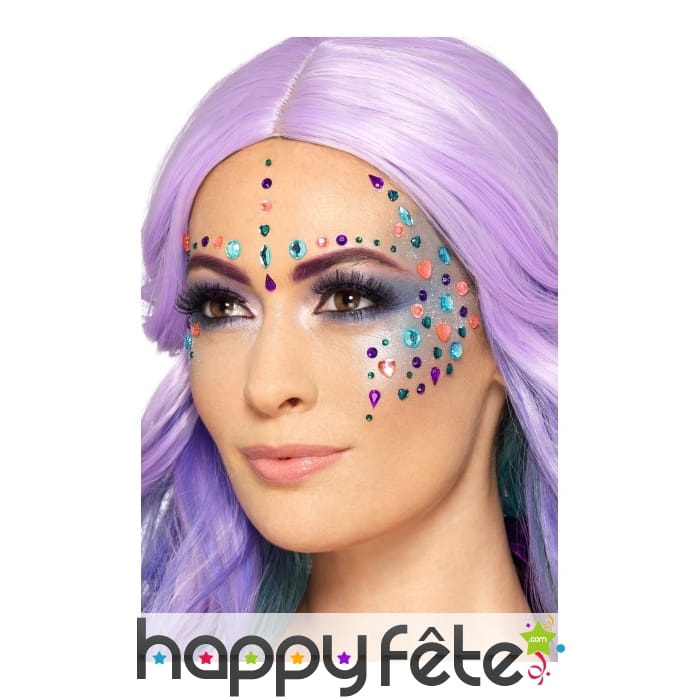 Gemmes de visage multicolores
