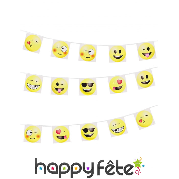 Guirlande émoticones de fanions, 8m