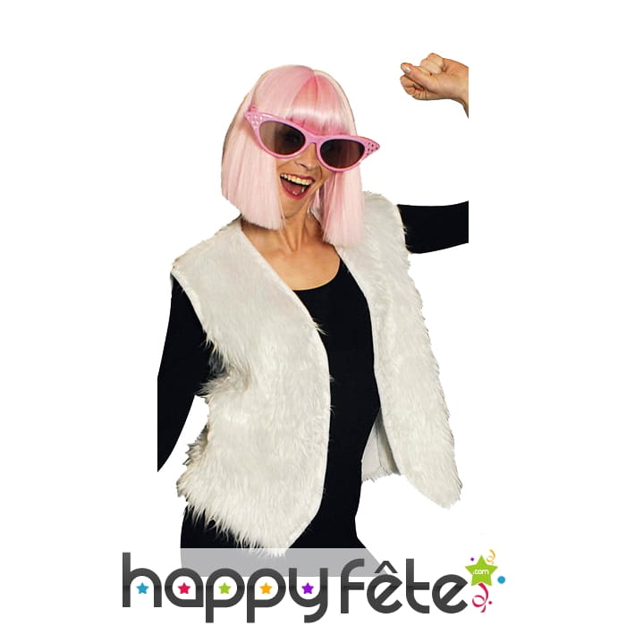 Gilet en fourrure blanc