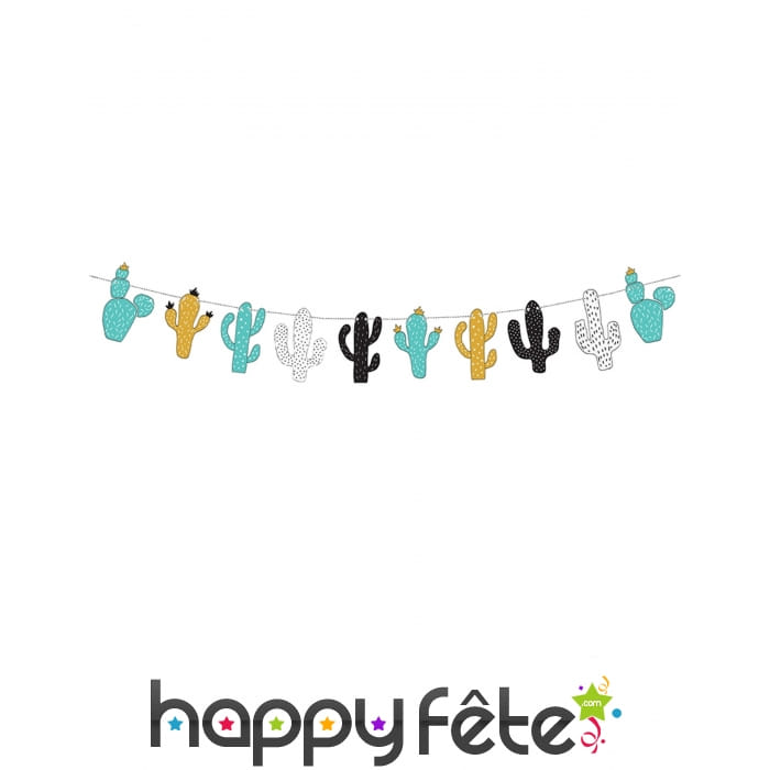 Guirlande en forme de cactus à pois de 1,3 m