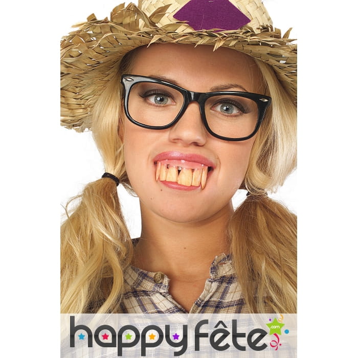 Grandes et longues dents de montre en dentier