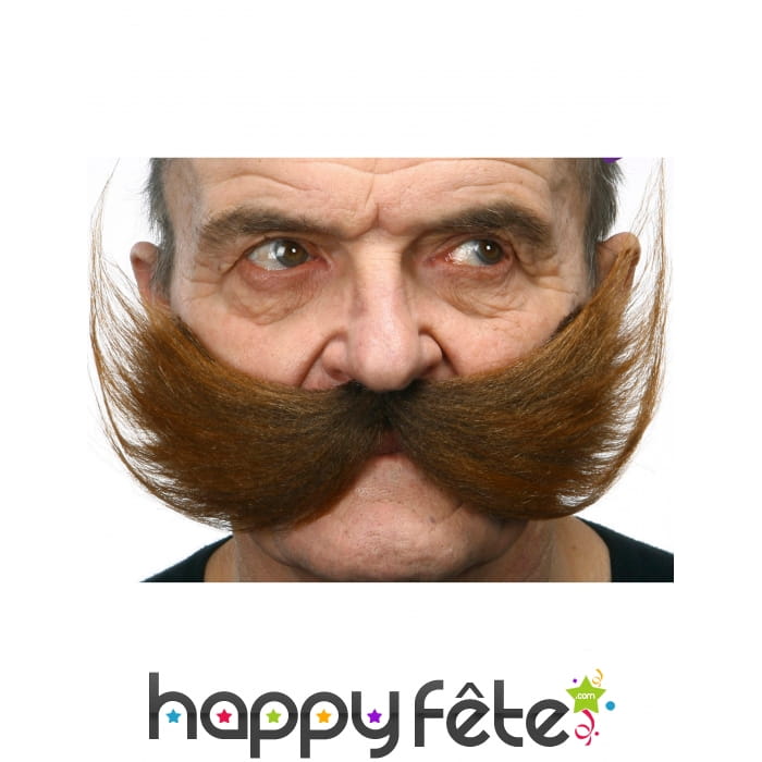 Grosse et large Moustache marron adhésive