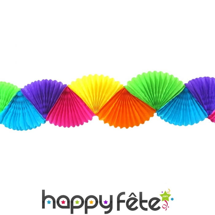 Guirlande éventail multi-couleurs de 3 m